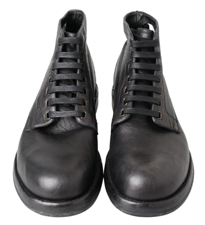 Bottines Perugino en cuir de cheval noir de Dolce & Gabbana