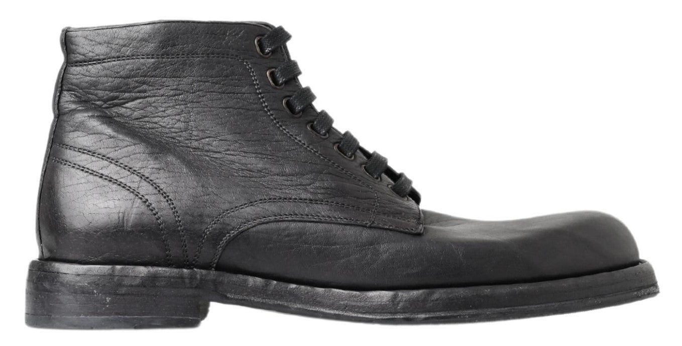 Bottines Perugino en cuir de cheval noir de Dolce & Gabbana