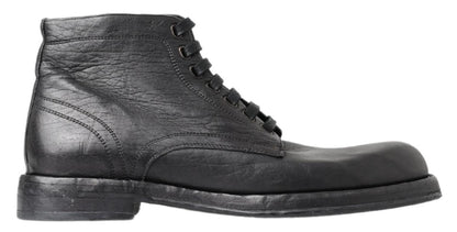 Bottines Perugino en cuir de cheval noir de Dolce & Gabbana