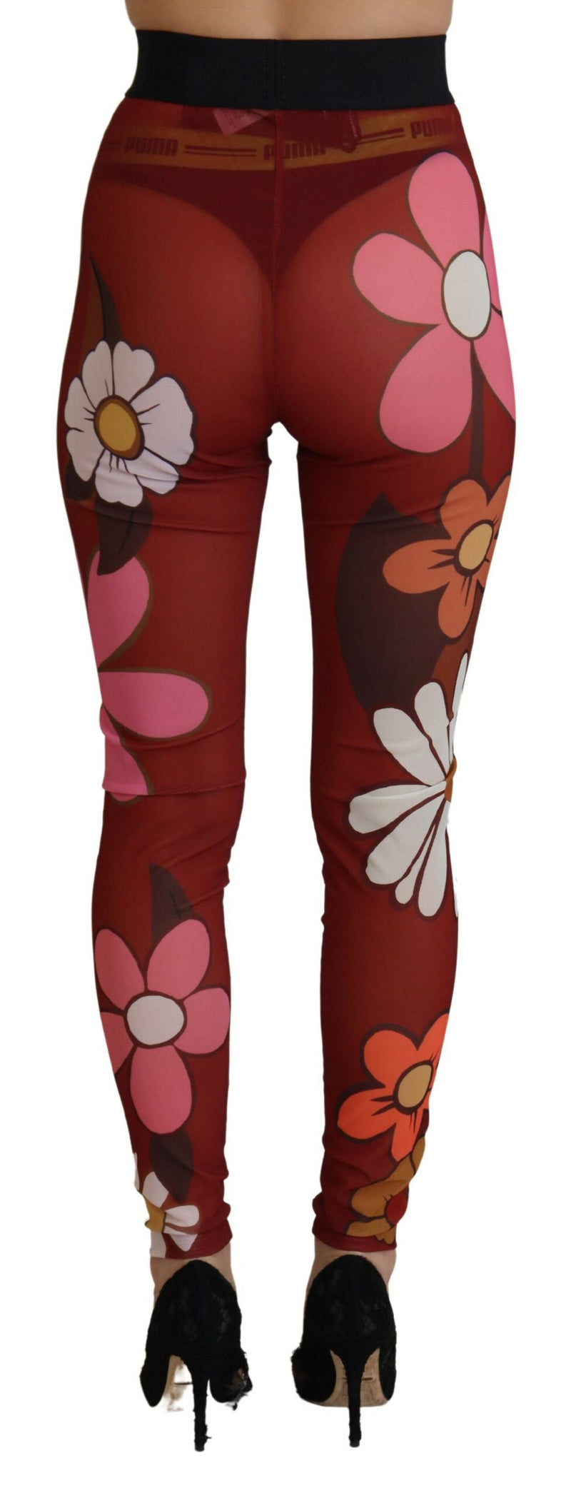 Leggings Dolce & Gabbana Rouge Floral Taille Haute Stretch