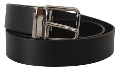 Dolce & Gabbana Zwarte Casual Kalfsleren Logo Metalen Gesp Riem