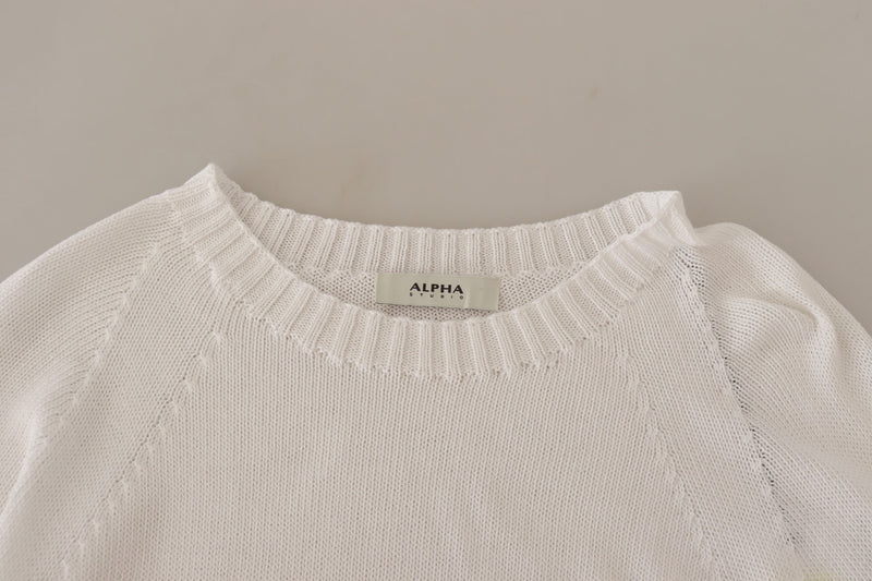 Alpha Studio Pull-over à Manches Longues Blanc