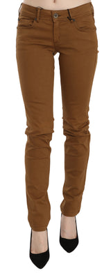PLEIN SUD Jeans en Denim Slim Fit Marron en Coton