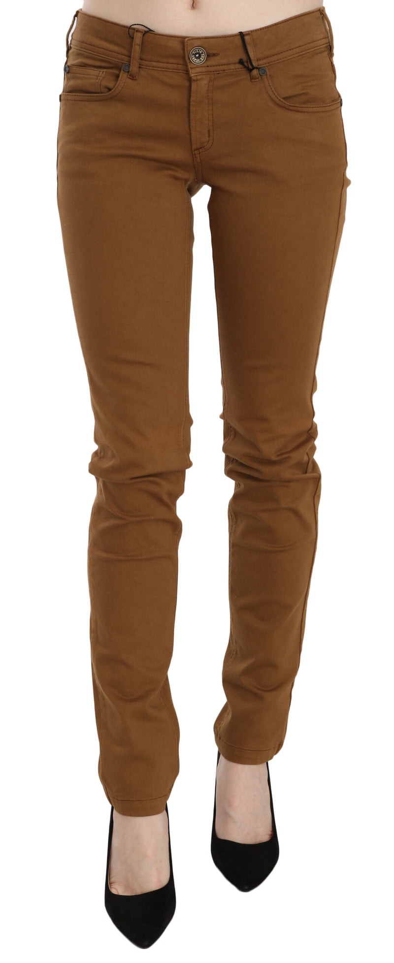PLEIN SUD Jeans en Denim Slim Fit Marron en Coton