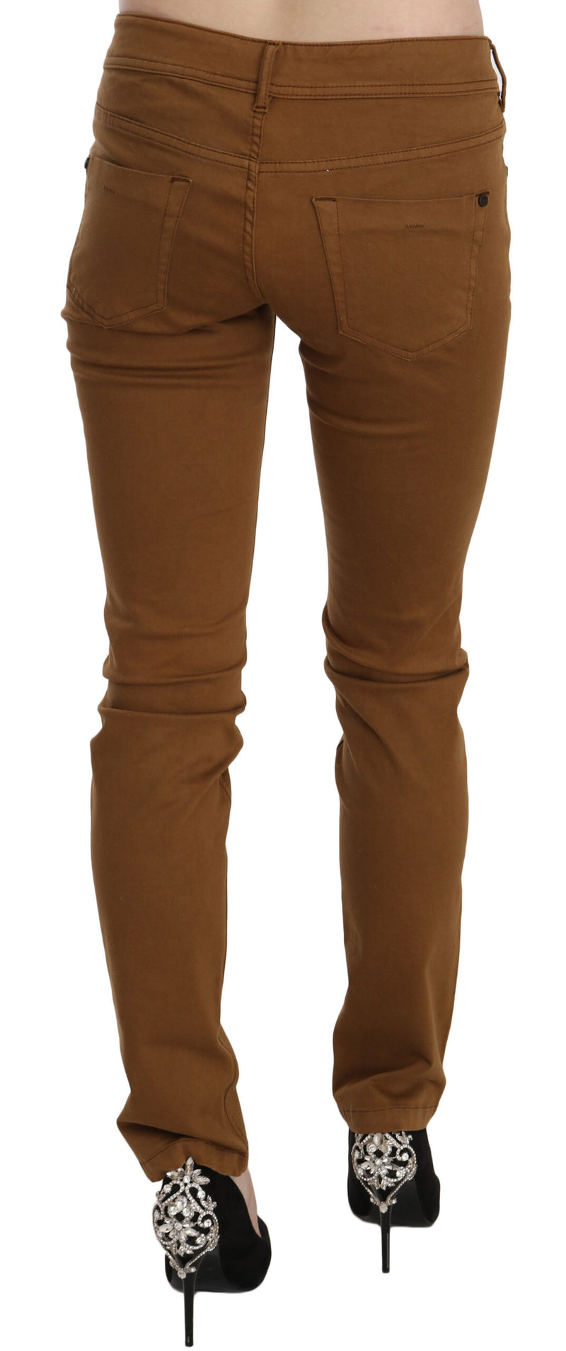 PLEIN SUD Jeans en Denim Slim Fit Marron en Coton