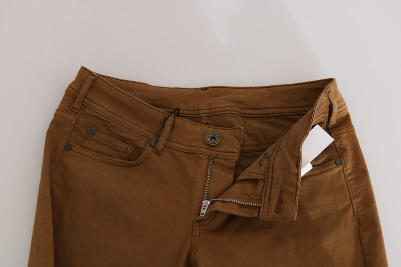 PLEIN SUD Jeans en Denim Slim Fit Marron en Coton
