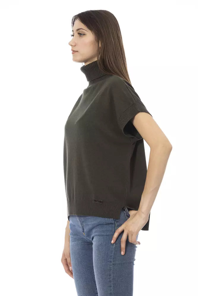 Baldinini Trend Green Wool Women Sweater - Luxe et Élégance