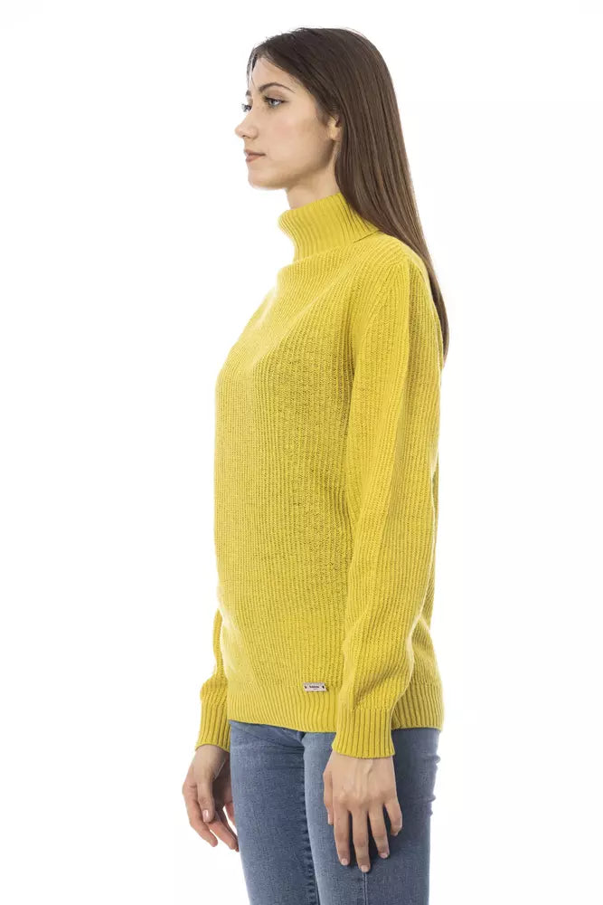 Baldinini Trend Pull Femme Jaune en Laine - Style Luxueux