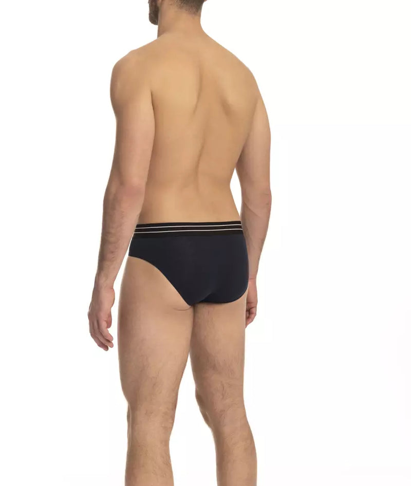 Cavalli Class Blue Cotton Men's Underwear Tri-Pack - Stylish Comfort