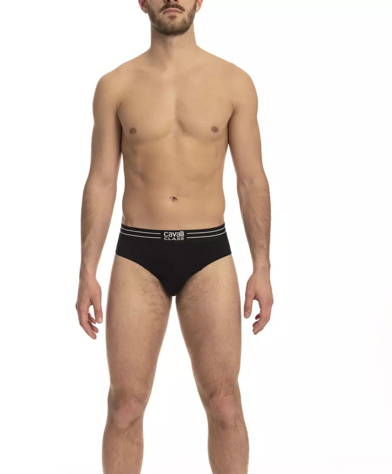 Cavalli Class Black Cotton Men Underwear Pack - Luxurious Comfort