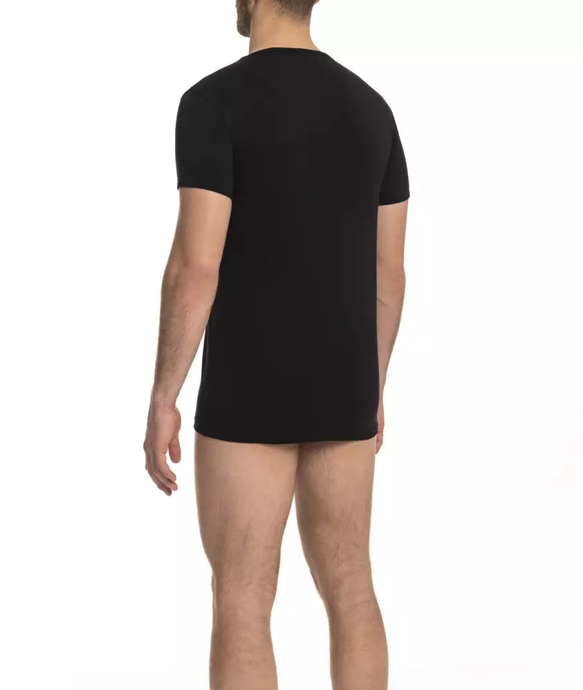 T-shirt homme en coton noir Cavalli Class