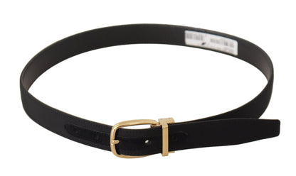 Ceinture Dolce &amp; Gabbana en toile noire et cuir avec boucle en métal doré