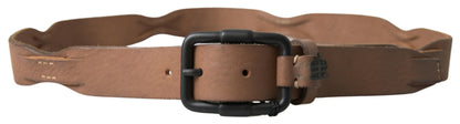 Ermanno Scervino Ceinture en cuir marron avec boucle en métal pour homme