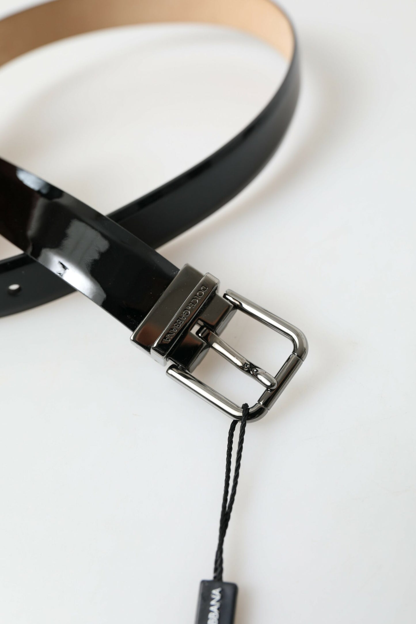 Dolce &amp; Gabbana Zwarte Kalfsleren Herenriem met Metalen Gesp
