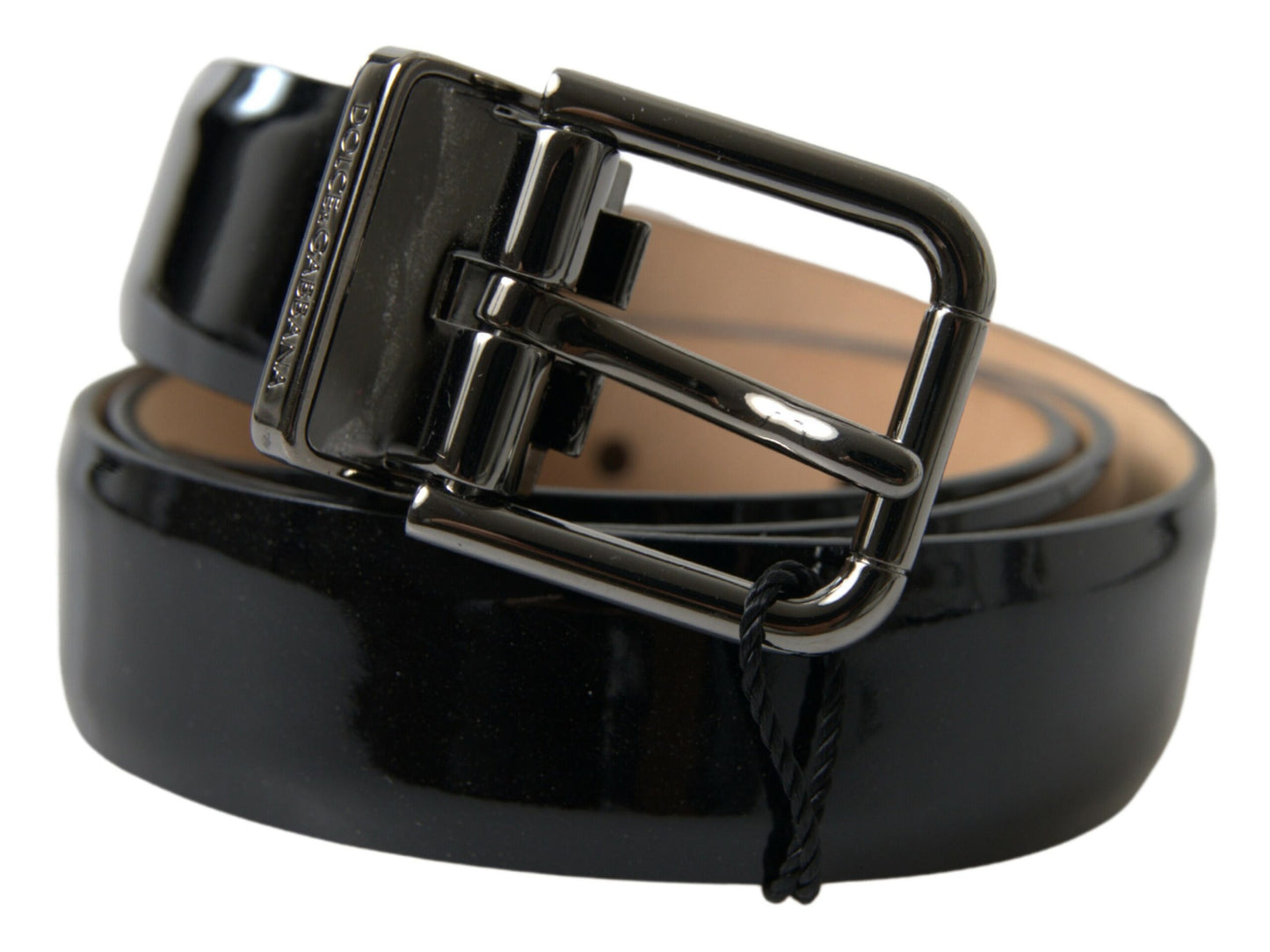 Dolce &amp; Gabbana Zwarte Kalfsleren Herenriem met Metalen Gesp