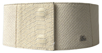 Ceinture large en coton ciré blanc cassé GF Ferre