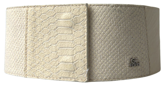 Ceinture large en coton ciré blanc cassé GF Ferre