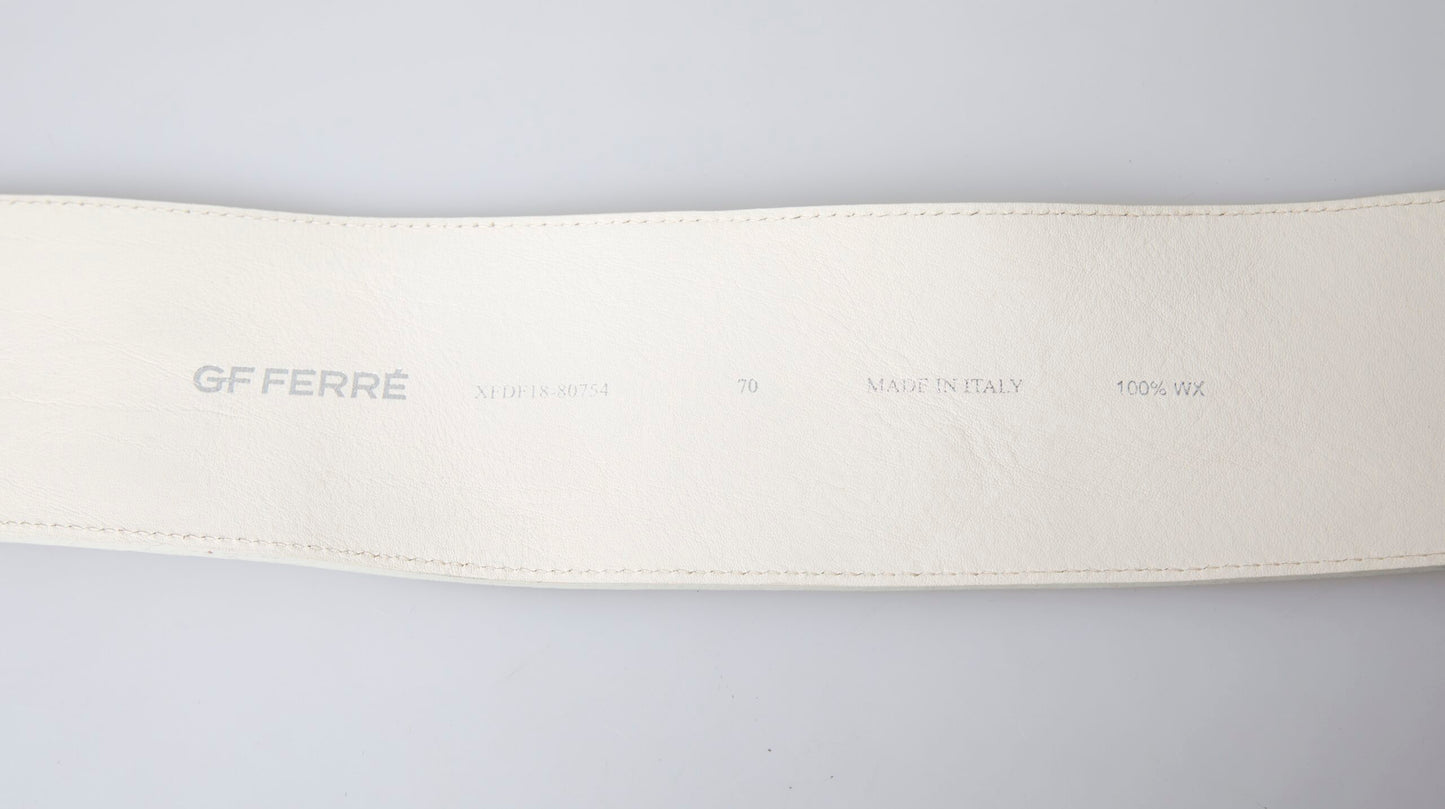 Ceinture large en coton ciré blanc cassé GF Ferre