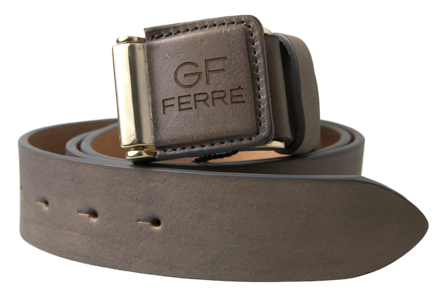 GF Ferre Bruine Leren Mode Logo Gesp Taille Riem