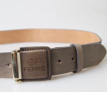 GF Ferre Bruine Leren Mode Logo Gesp Taille Riem
