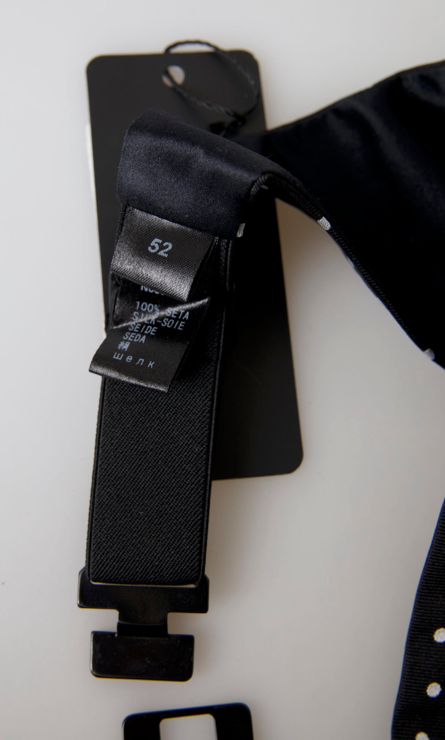 Dolce &amp; Gabbana Zwarte Zijden Polka Taille Tuxedo Riem Cummerbund