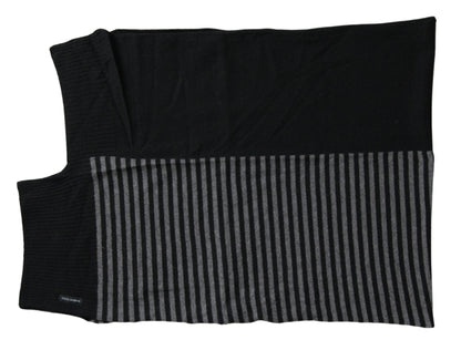 Foulard châle en laine à rayures noires et grises Dolce & Gabbana
