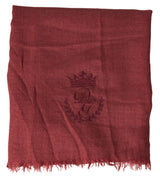 Écharpe châle à franges en cachemire marron Dolce &amp; Gabbana