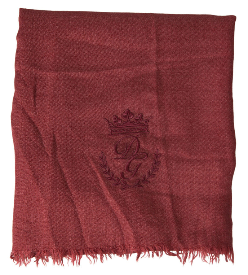 Écharpe châle à franges en cachemire marron Dolce &amp; Gabbana