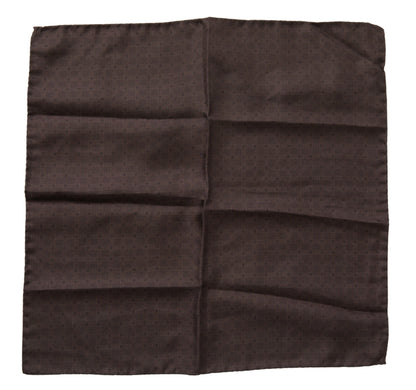 Foulard carré en soie à motifs marron Dolce & Gabbana