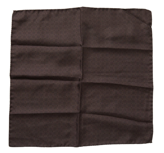 Foulard carré en soie à motifs marron Dolce & Gabbana
