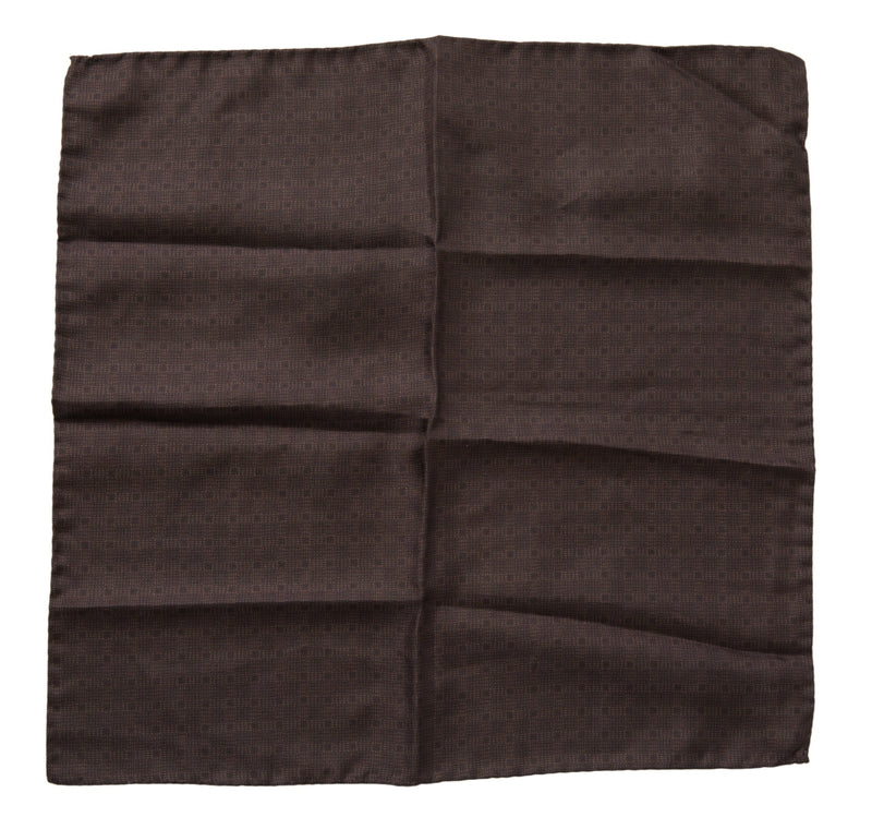 Foulard carré en soie à motifs marron Dolce &amp; Gabbana