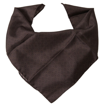 Foulard carré en soie à motifs marron Dolce & Gabbana