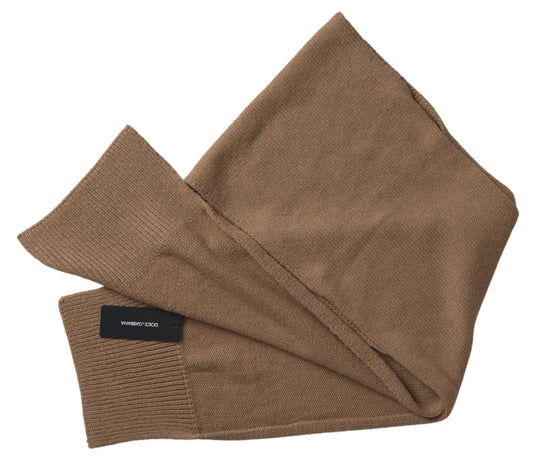 Foulard châle en tricot marron camel Dolce & Gabbana