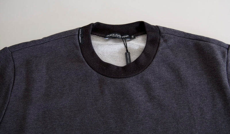 Pull en coton gris foncé Dolce & Gabbana à col rond