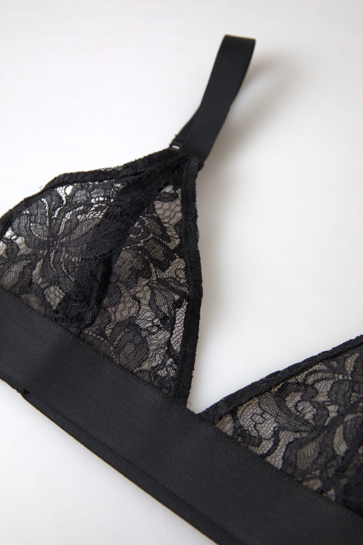 Dolce & Gabbana Black Floral Lace Nylon Stretch Bra