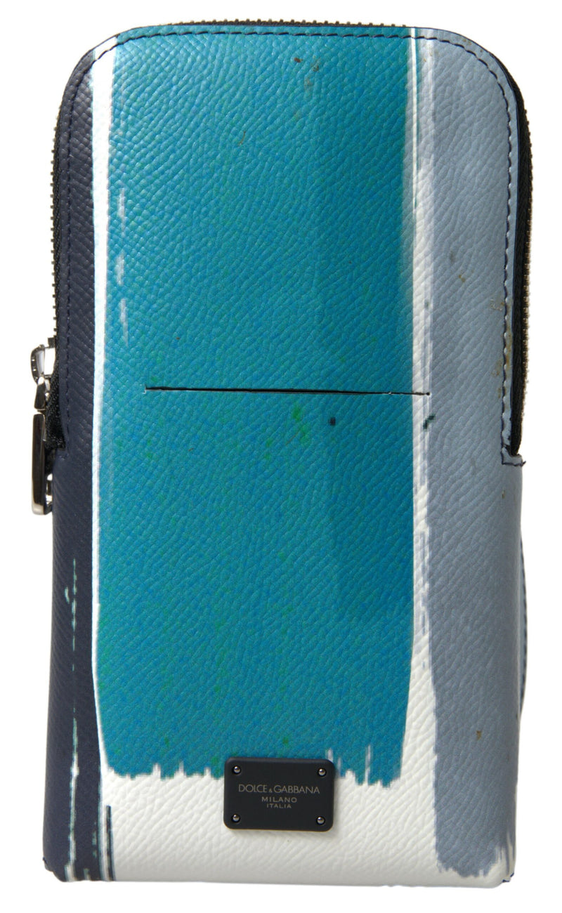 Sac à main en cuir bleu Dolce & Gabbana, sac à bandoulière pour téléphone, unisexe