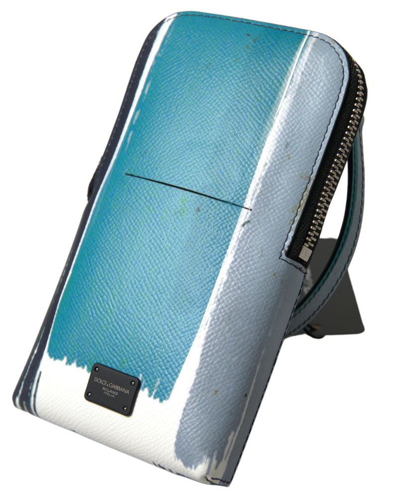 Sac à main en cuir bleu Dolce & Gabbana, sac à bandoulière pour téléphone, unisexe