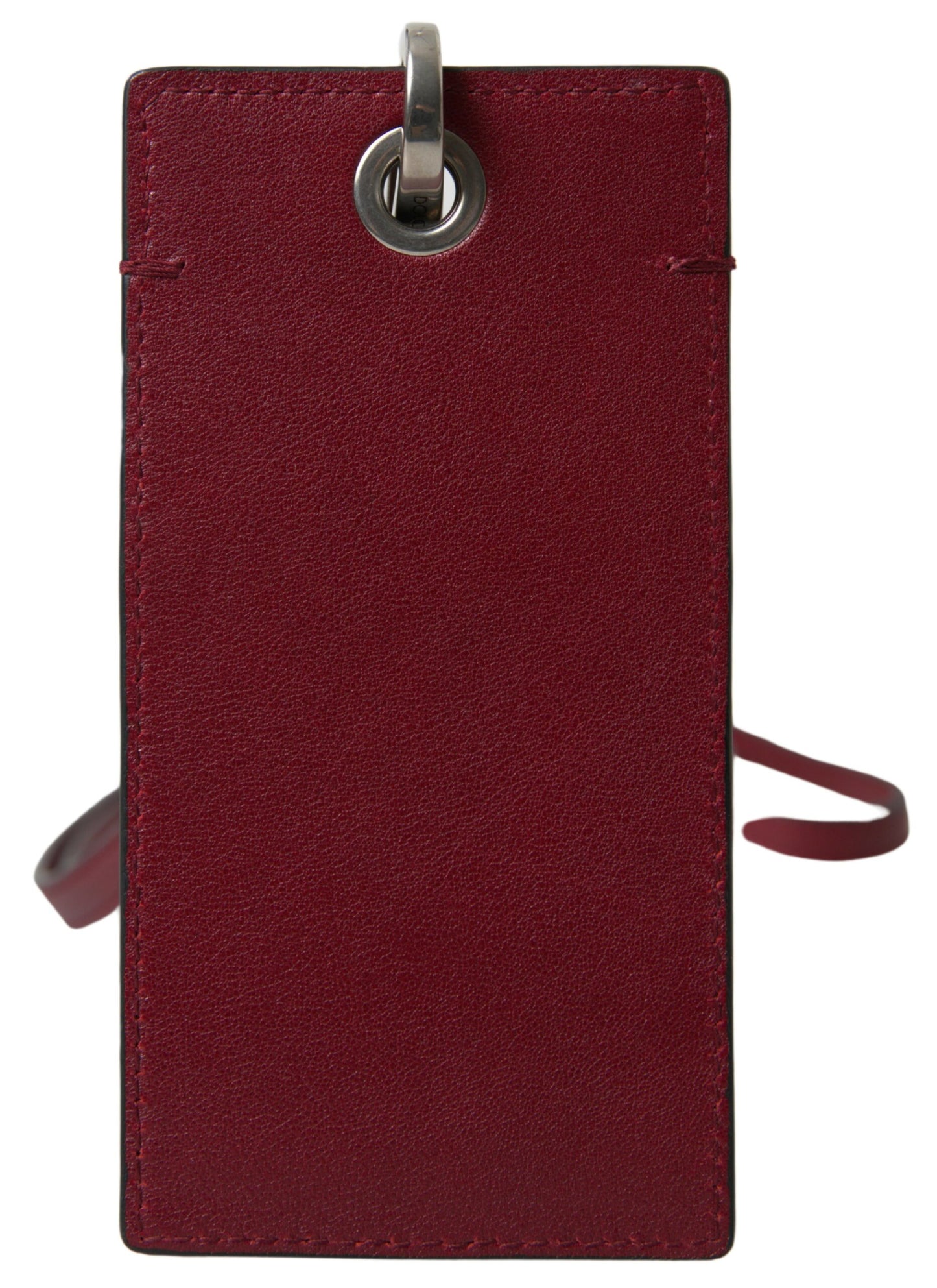 Portefeuille fin en cuir rouge Dolce & Gabbana avec logo et cordon pour homme