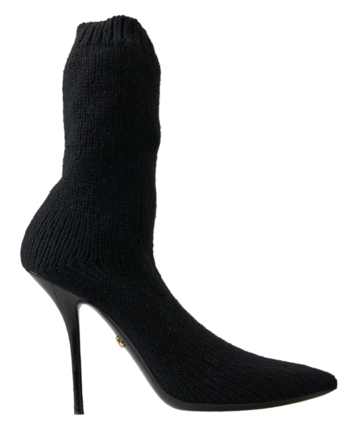 Dolce & Gabbana Black Stiletto Heel Mid Calf Boots for Women