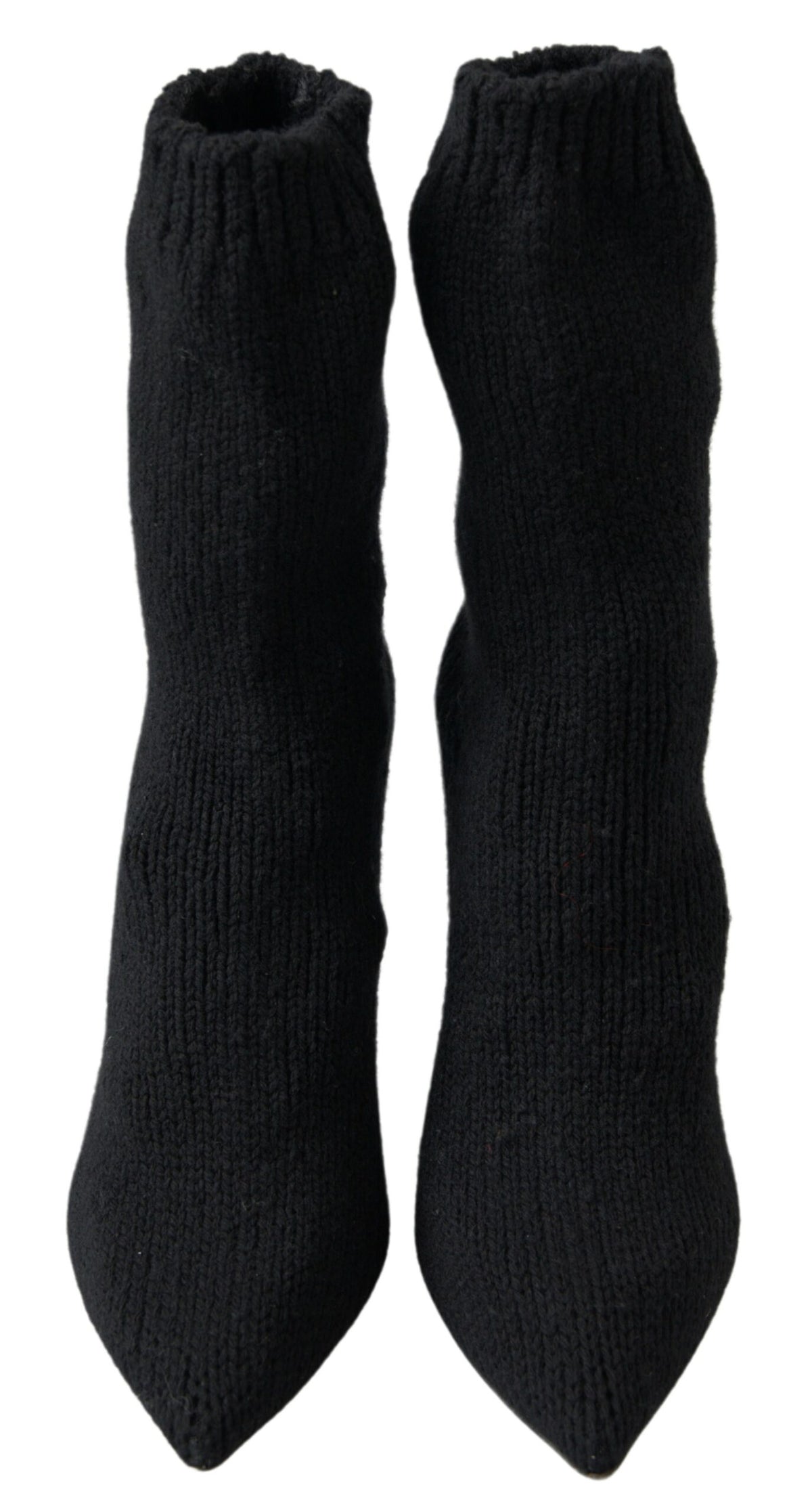Dolce & Gabbana Black Stiletto Heel Mid Calf Boots for Women