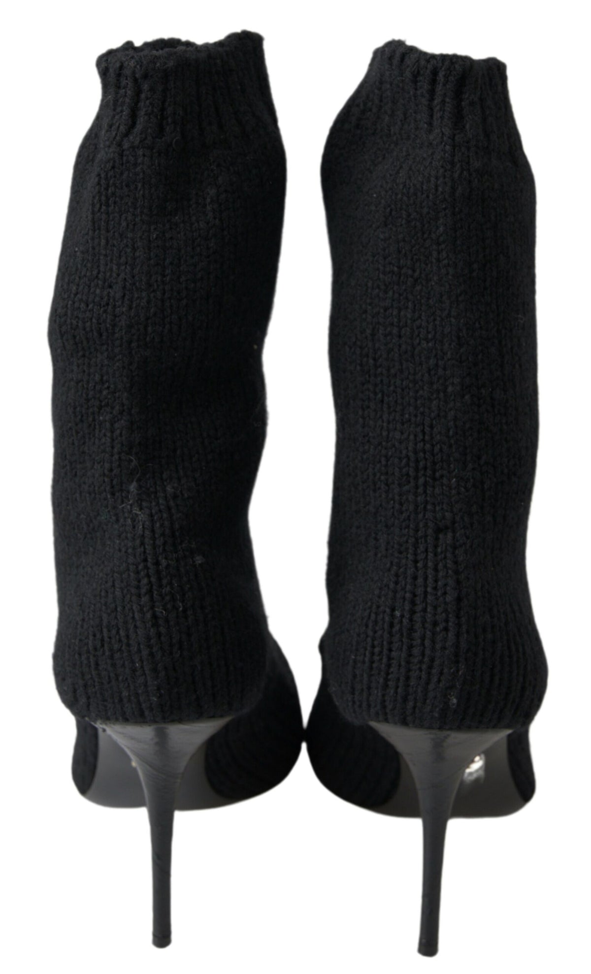 Dolce & Gabbana Black Stiletto Heel Mid Calf Boots for Women