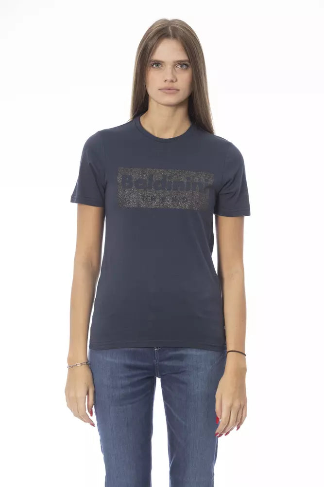Baldinini Trend T-Shirt Femme en Coton Bleu - Chic et Confortable