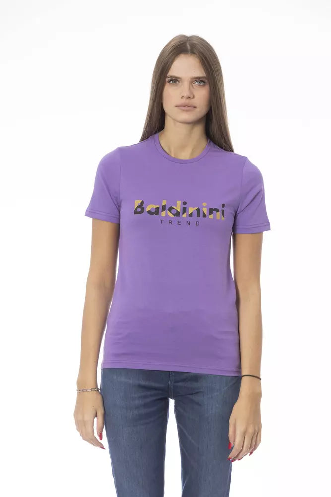 Baldinini Trend T-Shirt Femme en Coton Violet - Style Luxe