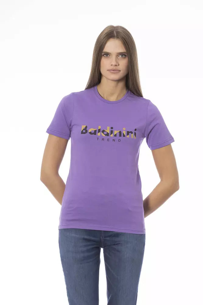 Baldinini Trend T-Shirt Femme en Coton Violet - Style Luxe