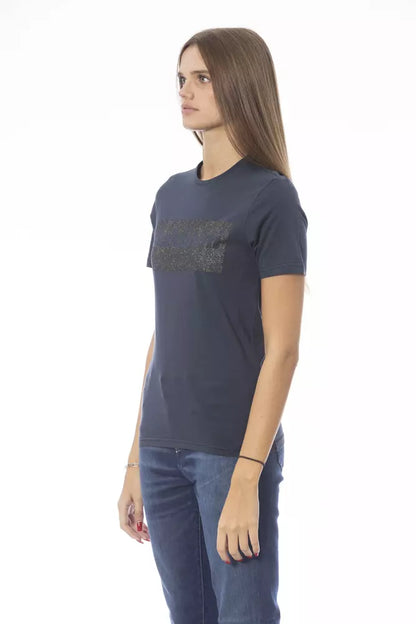 Baldinini Trend Blauw Katoenen Dames T-Shirt