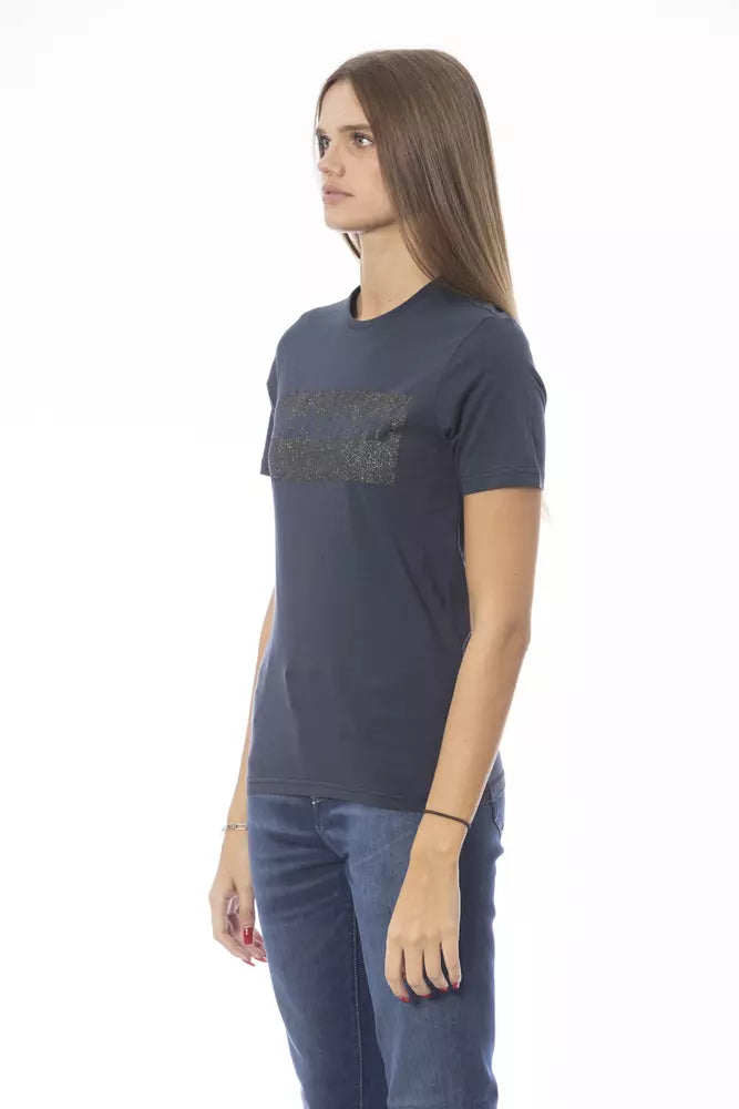 Baldinini Trend T-Shirt Femme en Coton Bleu - Chic et Confortable
