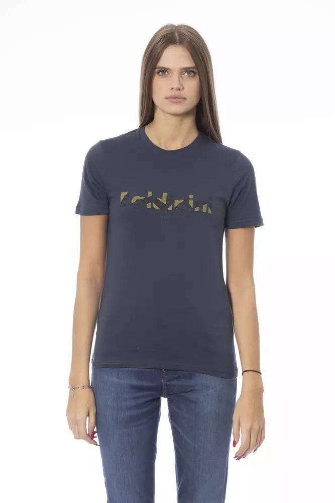 Baldinini Trend T-Shirt Femme en Coton Bleu - Élégance Chic