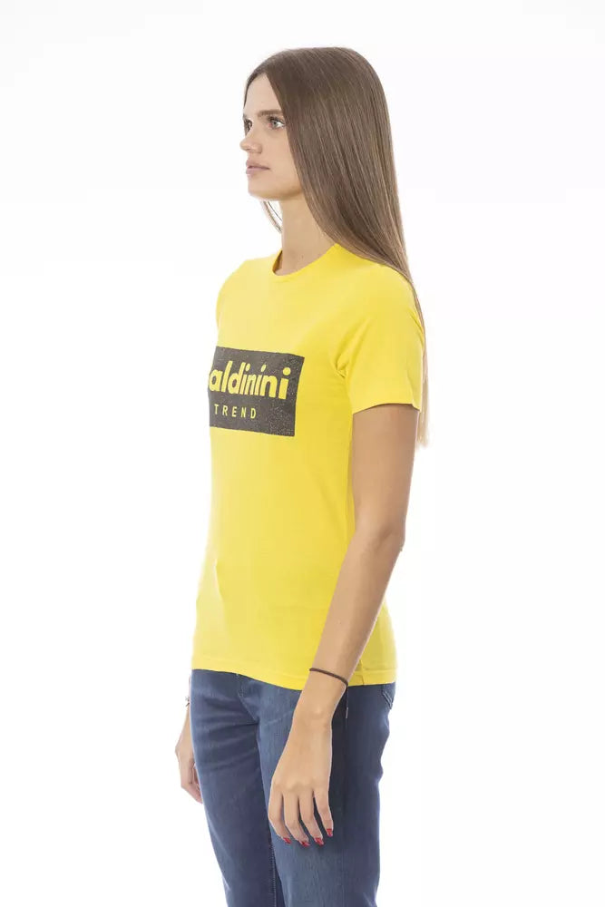 Baldinini Trend T-Shirt Femme Jaune en Coton - Élégant et Confortable