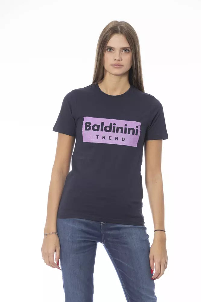 Baldinini Trend T-Shirt Femme Bleu en Coton - Élégant et Polyvalent