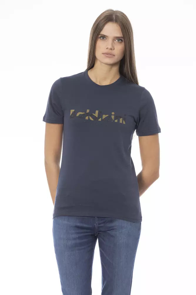 Baldinini Trend T-Shirt Femme en Coton Bleu - Élégance Chic